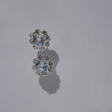 Load image into Gallery viewer, 【Stud Earrings】Silver-Tone White Cubic Zirconia Petal Cluster Elegant for Daily Chick