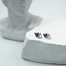 Load image into Gallery viewer, 【Stud Earrings】Silver/Golden Toned &amp; Shell Double-Heart Earrings, Romantic &amp; Chic, For Fashion Ladies