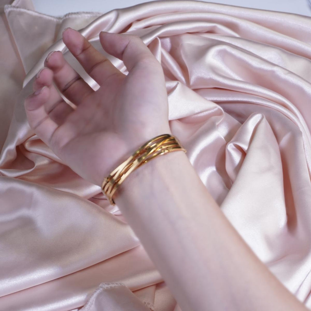 Geometric Stacked Gold-Plated Bracelet for Women - Minimalist Luxe Charm