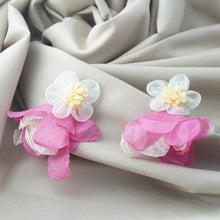 Load image into Gallery viewer, 【Stud Earrings】Pink-White Floral Earrings with Lightweight Cloth Petals, Sweet &amp; Romantic for Fashion Girls