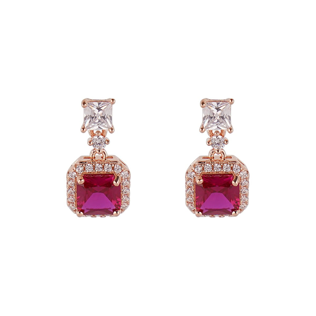 Vintage Halo Oval Stud Earrings for Women, 14K Rose Gold Plated 925 Sterling Silver with Ruby Gemstone & Zirconia, Elegant Gift for Her