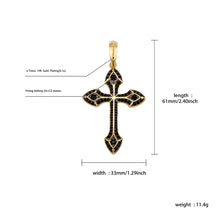 Load image into Gallery viewer, 3 Colors Cross Pendant Necklace Silver/Black/Green Iced Out Copper Zircon Hip Hop Jewelry Gift for Men Women