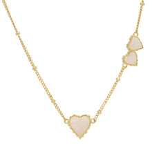 Load image into Gallery viewer, Asymmetric Opal Heart Necklace for Women, 14K Gold Plated 925 Sterling Silver,  Heart Opal Design with Adjustable Chain, Delicate Romantic Daily Jewelry