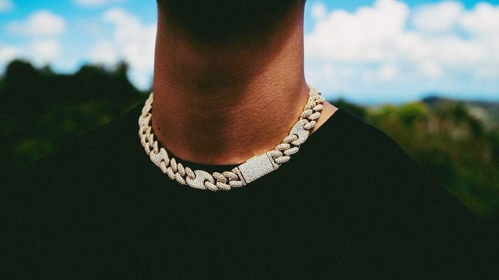 YOSZO Gold Chain for Men Choker Necklace Iced out Cuban Link Chain Hip Hop 14K Gold Plated Cubic Zirconia 20mm Miami Cuban Spring Ring Clasp Gold Jewelry