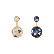 Charger l&#39;image dans la galerie, Celestial Earrings for Women, 14K Gold Plated 925 Sterling Silver, Dual-Ball Design with Star Accents, Hypoallergenic Statement Earrings, Daily Luxury Jewelry Gift for Lover