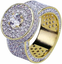 Charger l&#39;image dans la galerie, YOSZO Gold Ring 18k Gold Plated Cluster Hip Hop Iced Out Lab Simulated Diamond Micro Pave CZ Pinky Ring Jewelry for Men Women