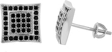 Laden Sie das Bild in den Galerie-Viewer, YOSZO 925 Sterling Silver Square Screw Stud Earrings 14K Gold 5A+ Cubic Zirconia Iced Out Square Screw Back Hypoallergenic Cube Large Stud Earrings For Men Women