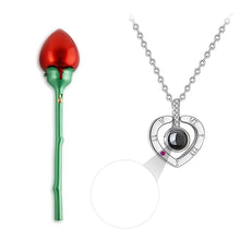 Load image into Gallery viewer, 100 Languages I Love You Necklace for Women, Personalized Name Projection Pendant Jewelry, Customizable Romantic Gift for Mom Wife Girlfriend on Valentine&#39;s Day, Anniversary, Birthday