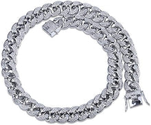 Charger l&#39;image dans la galerie, YOSZO 14mm/18mm 18K Gold Plated Iced Out CZ Lab Diamond Miami Mens Choker Cuban Link Chain for Women Necklace Hip Hop