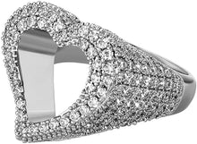 Laden Sie das Bild in den Galerie-Viewer, YOSZO Hollow Heart Ring 14K Gold Plated Iced Out Lab Simulated Diamond Cubic Zirconia Eternity Wedding Band Ring for Men Women