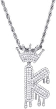 Load image into Gallery viewer, YOSZO Initial Necklaces for Women 18K Plated Gold Initial Necklace for Men Silver Iced Out Diamond Name Letter Necklace