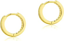 Charger l&#39;image dans la galerie, YOSZO Gold Hoop Earrings for Women 18K Gold Plated Iced Out Silver Huggie Earrings for Men Hypoallergenic CZ Diamond Earrings