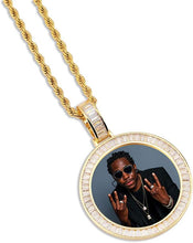 Load image into Gallery viewer, YOSZO Necklace with Picture Inside 18K Gold Plated Custom Picture Necklace Personalized Photo Necklace Memory Gifts for Men