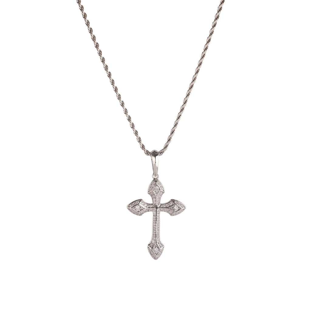 3 Colors Cross Pendant Necklace Silver/Black/Green Iced Out Copper Zircon Hip Hop Jewelry Gift for Men Women