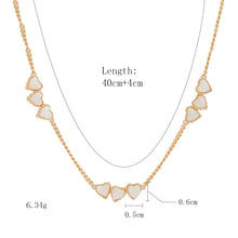 Load image into Gallery viewer, Opal Heart Necklace for Women, 14K Gold Plated 925 Sterling Silver,  Adjustable Chain, Lightweight Minimalist Romantic Jewelry Gift for Her
