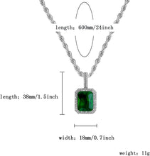 Laden Sie das Bild in den Galerie-Viewer, YOSZO Hip Hop 6 Colors Solitaire Pendant Cubic Zirconia Halo Pendant Necklace with Solid Back…