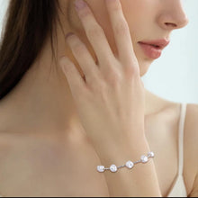 Load image into Gallery viewer, Baroque Natural Pearl Silver Bracelet with Irregular Pearl, Classic Lightweight Design for Women Everyday Wear