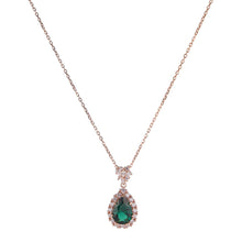 Load image into Gallery viewer, Birthstone Pendant Necklace for Women, Rose Gold Plated 925 Silver Adjustable Chain,  Gemstone &amp; Zircon Halo Pendant, Elegant Retro Jewelry Gift for Her