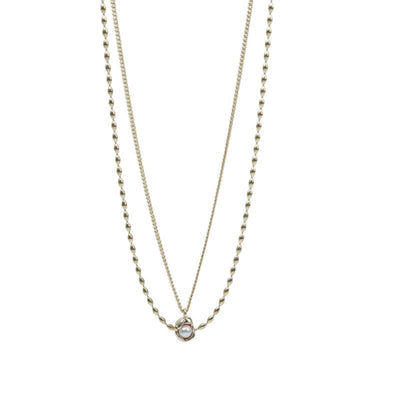 【Pendant Necklace】 Minimalist Gold-Plated Chain with Freshwater Pearl Drop, Women Modern Layered Jewelry