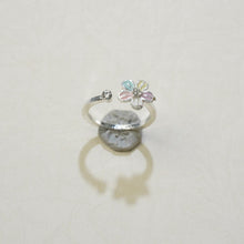 Charger l&#39;image dans la galerie, Cincin Bersalut Perak, Rekaan Bunga, Kelopak Enamel Berwarna-warni, Comel dan Manis, Untuk Gadis Muda stainless  steel  ring