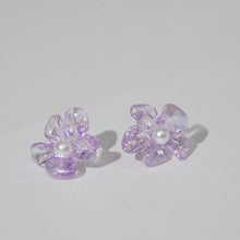 Load image into Gallery viewer, 【Stud Earrings】Iridescent Petal Faux Pearl Sweet Romantic Earrings for Girls