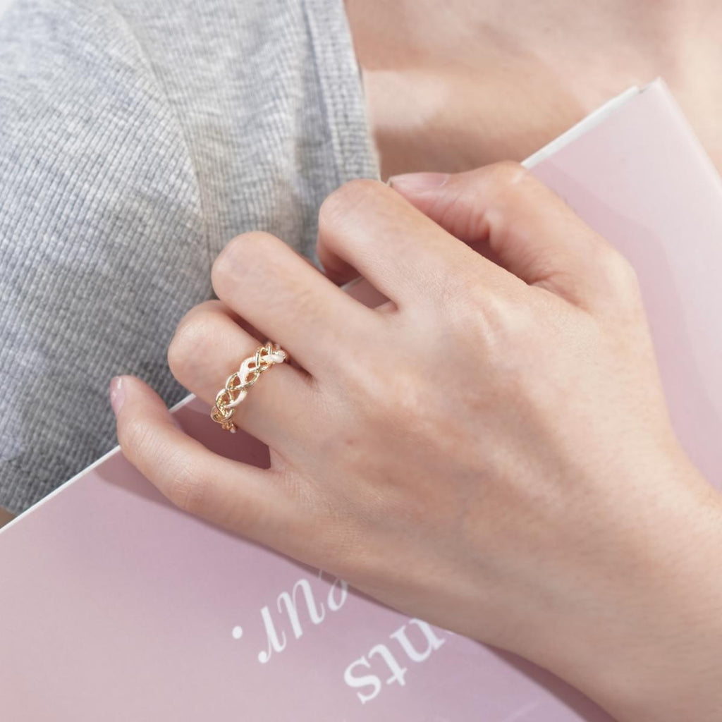 Cincin Terbuka Berbentuk Rantai, Barang Kemas Aloi Vintaj dan Bergaya, Pakaian Harian Bergaya, Aksesori Boleh Ditindan, Sesuai untuk Pencinta Fesyen stainless  steel  ring