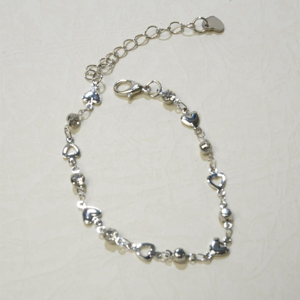【Bracelet】Romantic Heart & Zircon Design, Sweet Daily Wear for Fashion Ladies