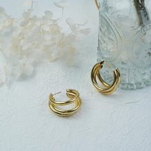 Load image into Gallery viewer, 【Hoop Earrings】Alloy Gold Plated Double - Hoop Earrings, Minimalist &amp; Stylish, Trendy Pick for Women