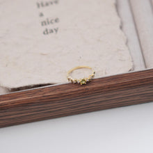 Load image into Gallery viewer, 【Open Ring】Gold/Silver Plated Copper Alloy Rings with Yellow/Green Square Zircon, Chic Daily Jewelry for Women