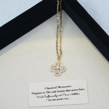 Load image into Gallery viewer, 【Pendant Necklace】 Silver-Tone Copper Chain with Clover Zircon Pendant for Women - Classic Dangle Jewelry, Subtle Sparkle