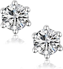 Cargar imagen en el visor de la galería, YOSZO Moissanite Stud Earrings 0.2-4.0 Carat Round Brilliant Cut Moissanite Sterling Silver Earrings Set for Women and Men Include Gift Box