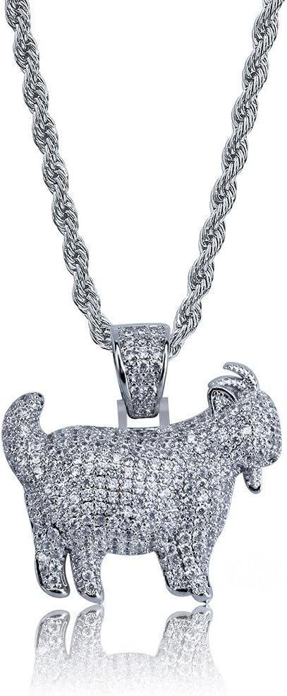 YOSZO Goat Chain Gold Necklace for Men Eagle Chain Rope Iced out Cubic Zirconia 14K Gold Plated Stainless Steel Necklace 24" Birthday Gifts