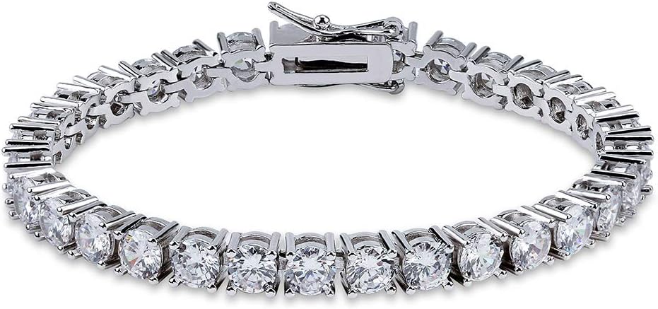 YOSZO 1 Row AAA Gold Silver All Iced Out Tennis Bling Lab Simulated Diamond Bracelet