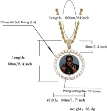 Cargar imagen en el visor de la galería, YOSZO Picture Necklace Personalized Photo Pendant for Men Women Iced Out Angel Wings Heart Custom Necklace with Tennis Chain