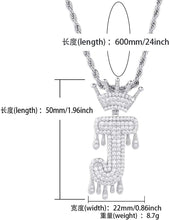 Carica l&#39;immagine nel visualizzatore di Gallery, YOSZO Initial Necklaces for Women 18K Plated Gold Initial Necklace for Men Silver Iced Out Diamond Name Letter Necklace