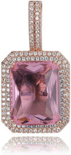 Laden Sie das Bild in den Galerie-Viewer, YOSZO Hip Hop 6 Colors Solitaire Pendant Cubic Zirconia Halo Pendant Necklace with Solid Back…