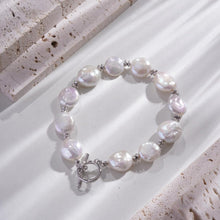 Load image into Gallery viewer, Natural Freshwater Pearl Bracelet  -  Fixed Length 925 Sterling Silver with OT Clasp | Hypoallergenic Women&#39;s Gift for Wedding/Birthday