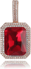 Laden Sie das Bild in den Galerie-Viewer, YOSZO Hip Hop 6 Colors Solitaire Pendant Cubic Zirconia Halo Pendant Necklace with Solid Back…