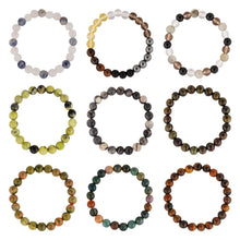 Load image into Gallery viewer, 9PCS Healing Crystal Bracelet Set for Women &amp; Men, 8mm Natural Stone Beaded Bracelets for Anxiety Relief, Good Luck &amp; Protection, Unisex Yoga Meditation Spiritual Jewelry Gift