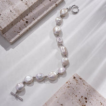 Load image into Gallery viewer, Natural Freshwater Pearl Bracelet  -  Fixed Length 925 Sterling Silver with OT Clasp | Hypoallergenic Women&#39;s Gift for Wedding/Birthday