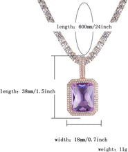 Laden Sie das Bild in den Galerie-Viewer, YOSZO Hip Hop 6 Colors Solitaire Pendant Cubic Zirconia Halo Pendant Necklace with Solid Back…