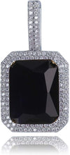 Laden Sie das Bild in den Galerie-Viewer, YOSZO Hip Hop 6 Colors Solitaire Pendant Cubic Zirconia Halo Pendant Necklace with Solid Back…