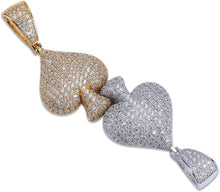 Laden Sie das Bild in den Galerie-Viewer, YOSZO Iced Out Club Diamond Heart Spade Playing Cards Simulated Lab diamonds Pendant Necklace