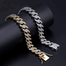 Carica l&#39;immagine nel visualizzatore di Gallery, YOSZO Hip Hop 14mm Miami Cuban Link Chains Fully Iced Out Bling CZ Rapper Bracelet for Men