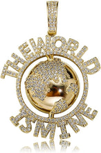 Cargar imagen en el visor de la galería, YOSZO The World Is Mine Pride Pendant with 24&#39;&#39;Rope Chain Necklace, 14K Gold Plated Hip Hop Creative Charm Jewelry for Unisex