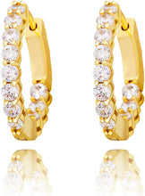 Load image into Gallery viewer, YOSZO Gold Hoop Earrings 14K Gold Silver 5A+ Diamond Cubic Zirconia Hoop Huggie Earrings Cartilage Hypoallergenic Hoop Cuff Earrings For Men Women