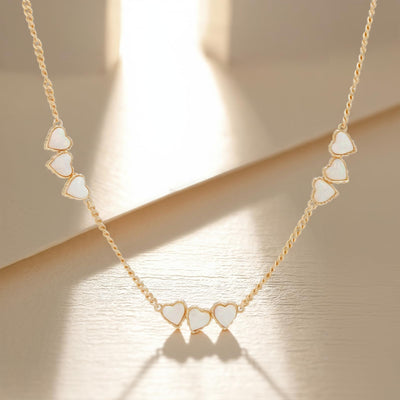 Opal Heart Necklace for Women, 14K Gold Plated 925 Sterling Silver,  Adjustable Chain, Lightweight Minimalist Romantic Jewelry Gift for Her