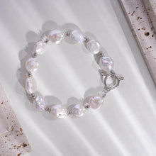 Load image into Gallery viewer, Natural Freshwater Pearl Bracelet  -  Fixed Length 925 Sterling Silver with OT Clasp | Hypoallergenic Women&#39;s Gift for Wedding/Birthday