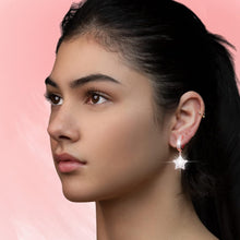 Charger l&#39;image dans la galerie, YOSZO Iced Out Dangle Hoop Earrings 14K Gold Silver 5A+ Cubic Zirconia Star Pin Lock Key Cartilage Hoop Dangle Drop Earrings For Men Women