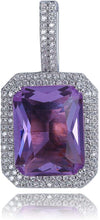Laden Sie das Bild in den Galerie-Viewer, YOSZO Hip Hop 6 Colors Solitaire Pendant Cubic Zirconia Halo Pendant Necklace with Solid Back…